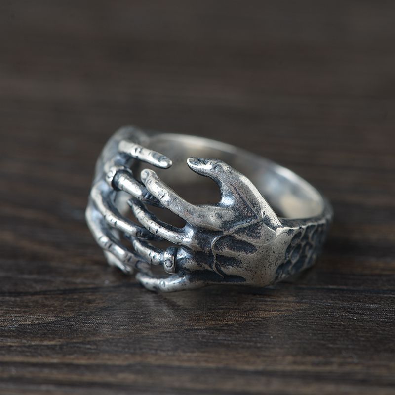 S925 Silver Artisan Holding On Ring