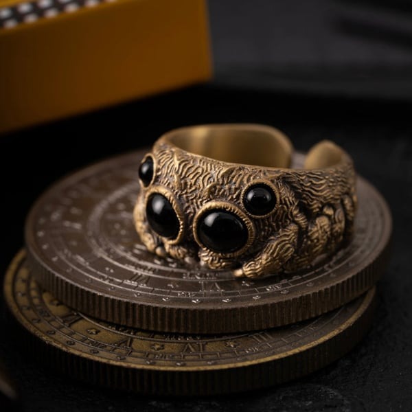 Detailed Jumping Spider Ring