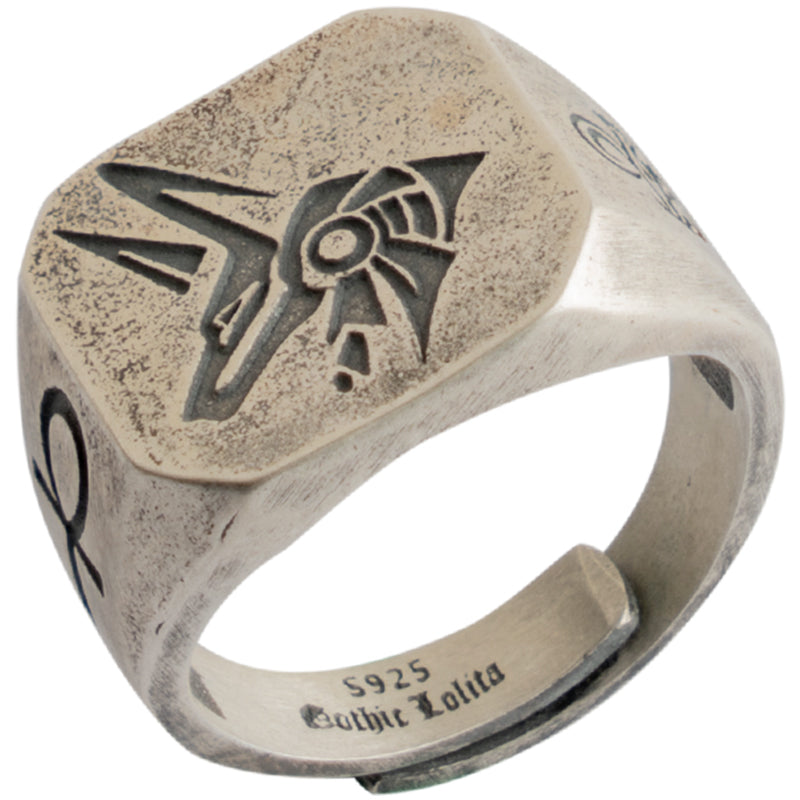 Egyptian Gods Eye Of Horus Thai Sterling Silver Ring