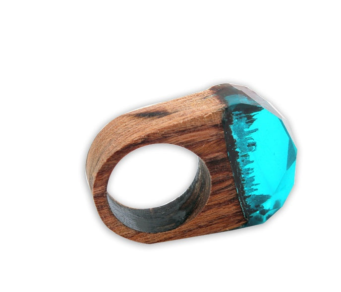 Handcrafted Wood Landscape Resin Rings