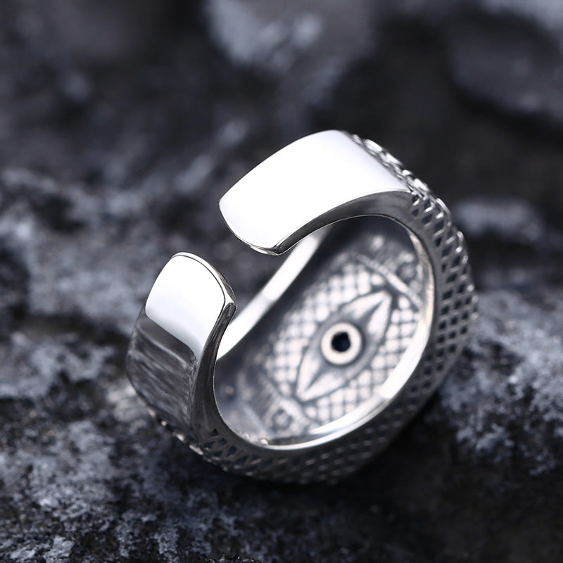 Men's 925 Sterling Silver Eye Ring