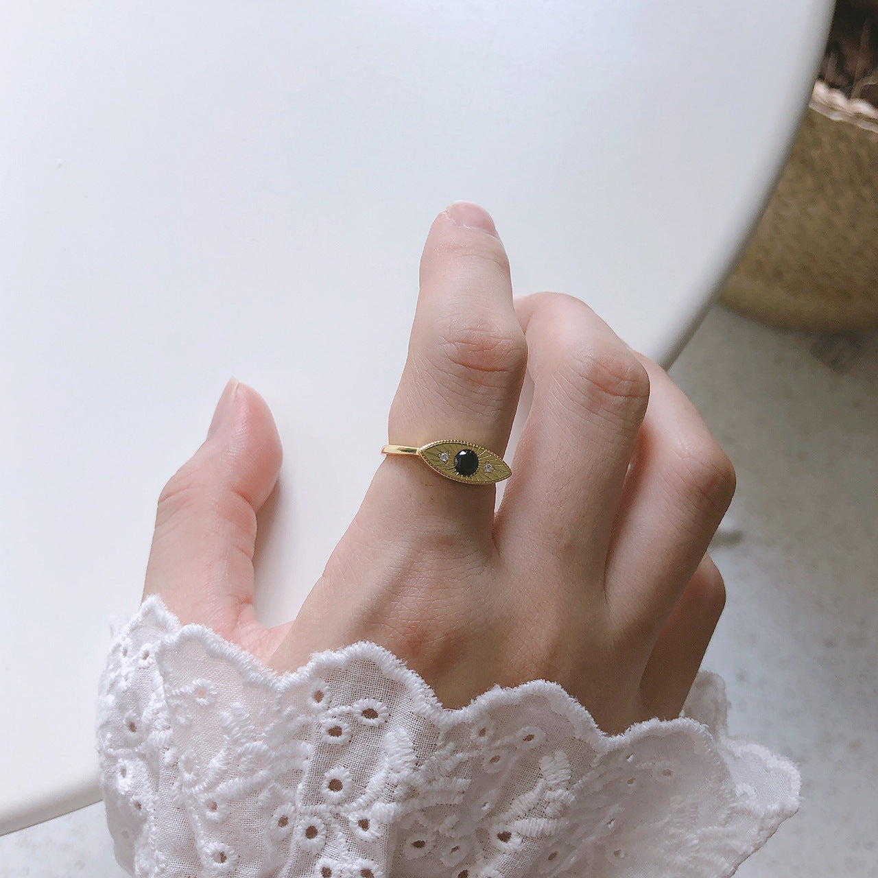 S925 Gold finish Chunky Eye Ring