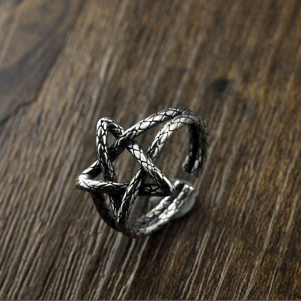 Pentagram Star Sterling Silver Ring