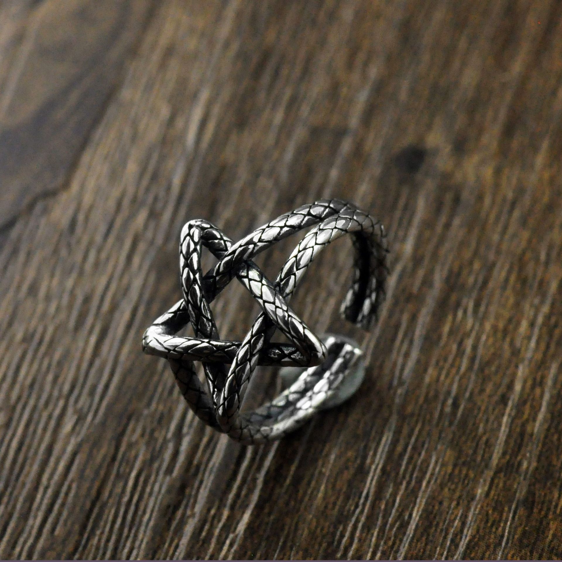 Pentagram Star Sterling Silver Ring