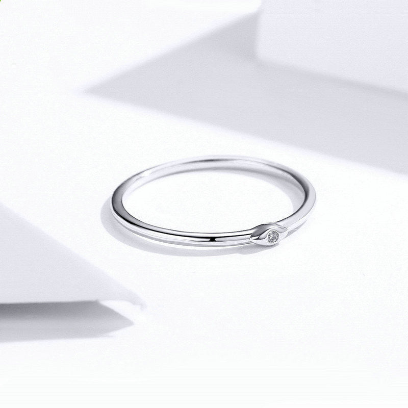 Simple Sterling Silver Stackable Eye Ring