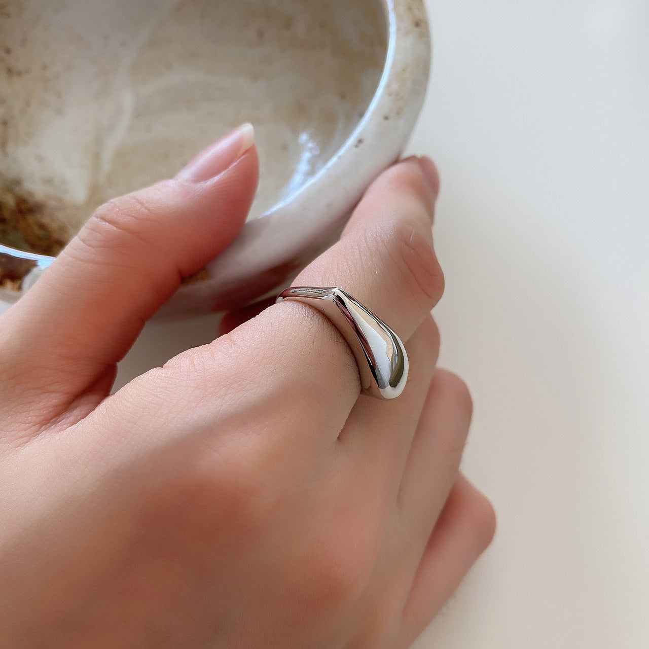 Unique Shape Sterling Silver Ring