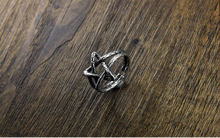 Pentagram Star Sterling Silver Ring
