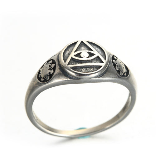 925 Vintage All Seeing Eye Ring