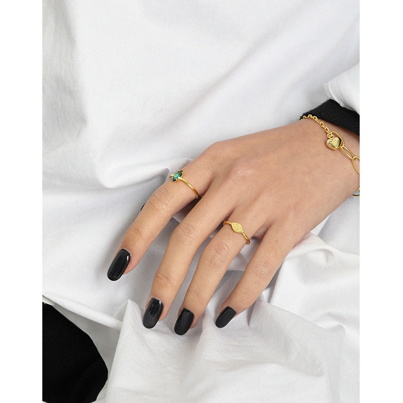 S925 Simple Sterling Silver Eye Open Ring