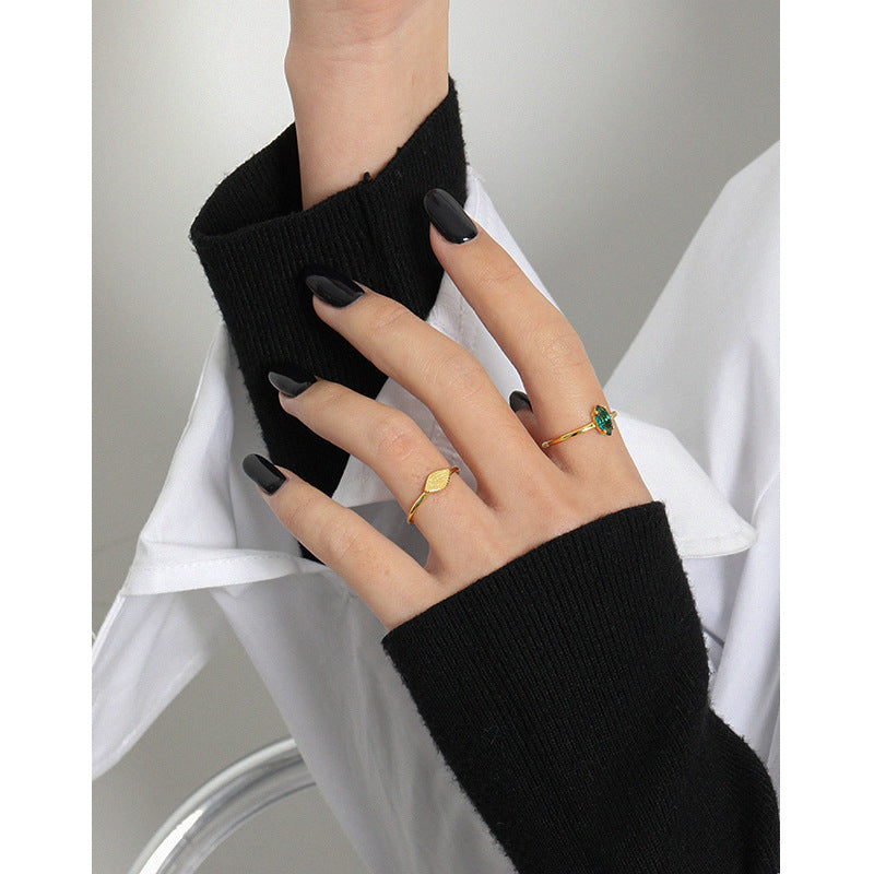 S925 Simple Sterling Silver Eye Open Ring