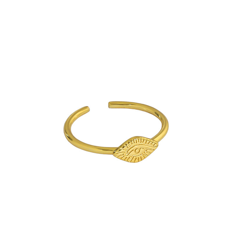 S925 Simple Sterling Silver Eye Open Ring