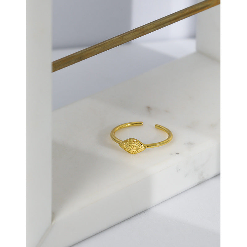 S925 Simple Sterling Silver Eye Open Ring