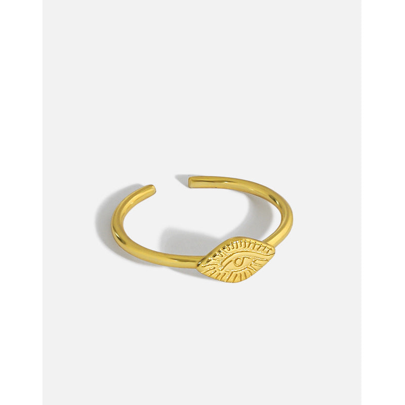 S925 Simple Sterling Silver Eye Open Ring