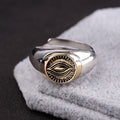 Sterling Silver Eye Of Horus Open Ring