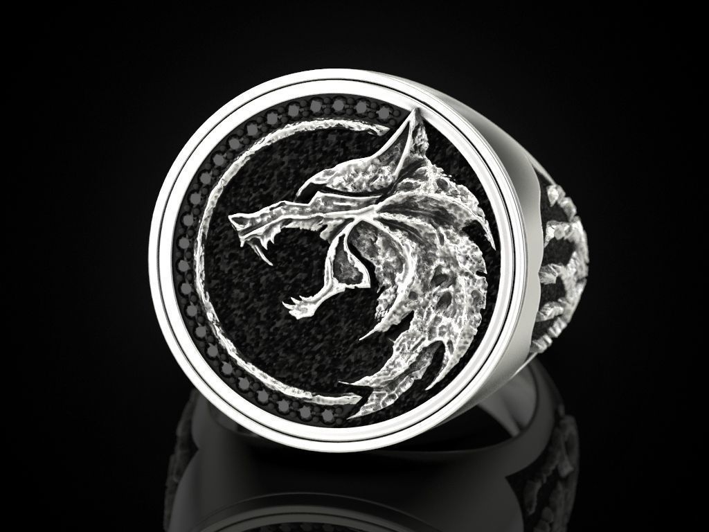 Viking Wolf Copper Two Tone Ring