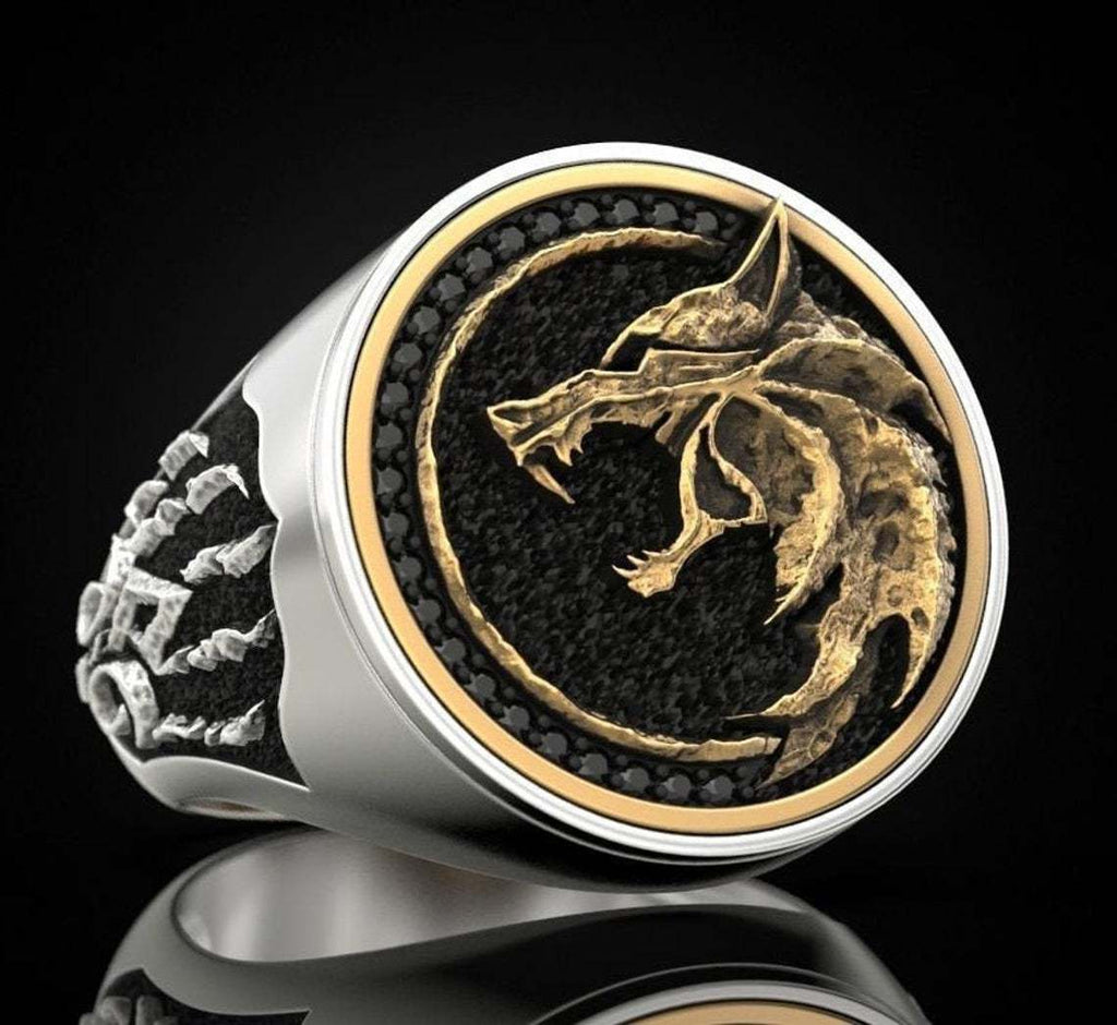 Viking Wolf Copper Two Tone Ring