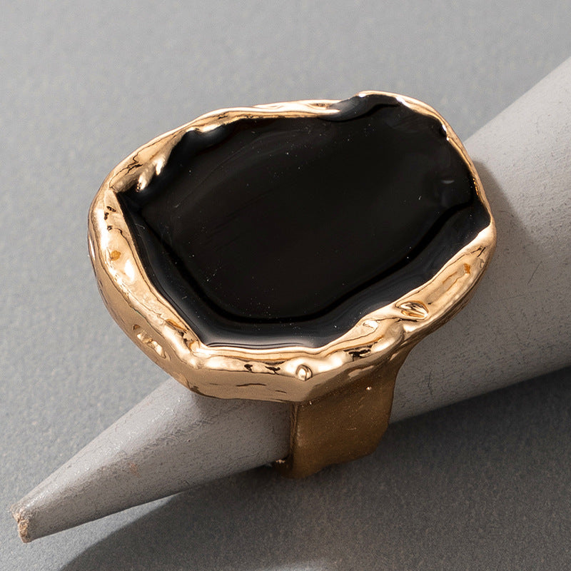 Tocona Bohemian Black Stone Statement Ring