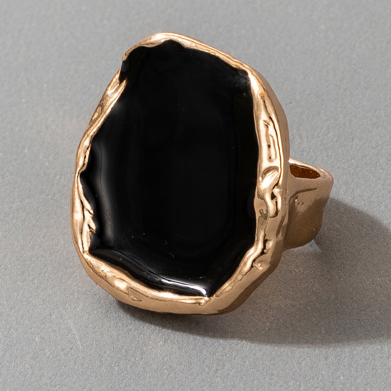 Tocona Bohemian Black Stone Statement Ring