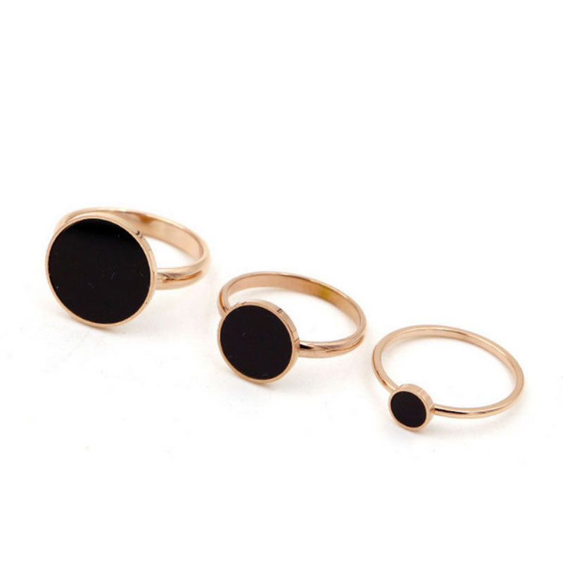 Black Void Gold Plated Circle Rings