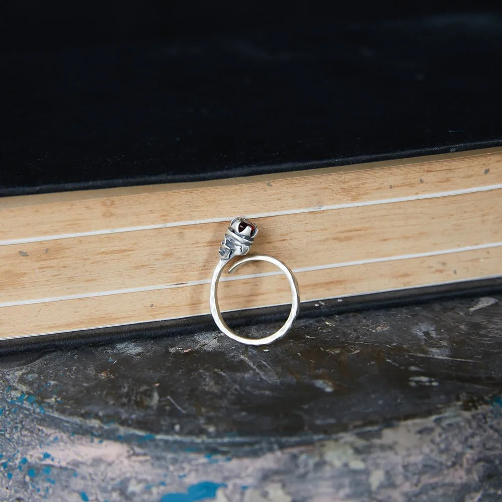 Small Royal Skull 925s Adjustable Ring