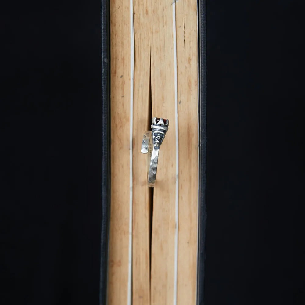 Small Royal Skull 925s Adjustable Ring