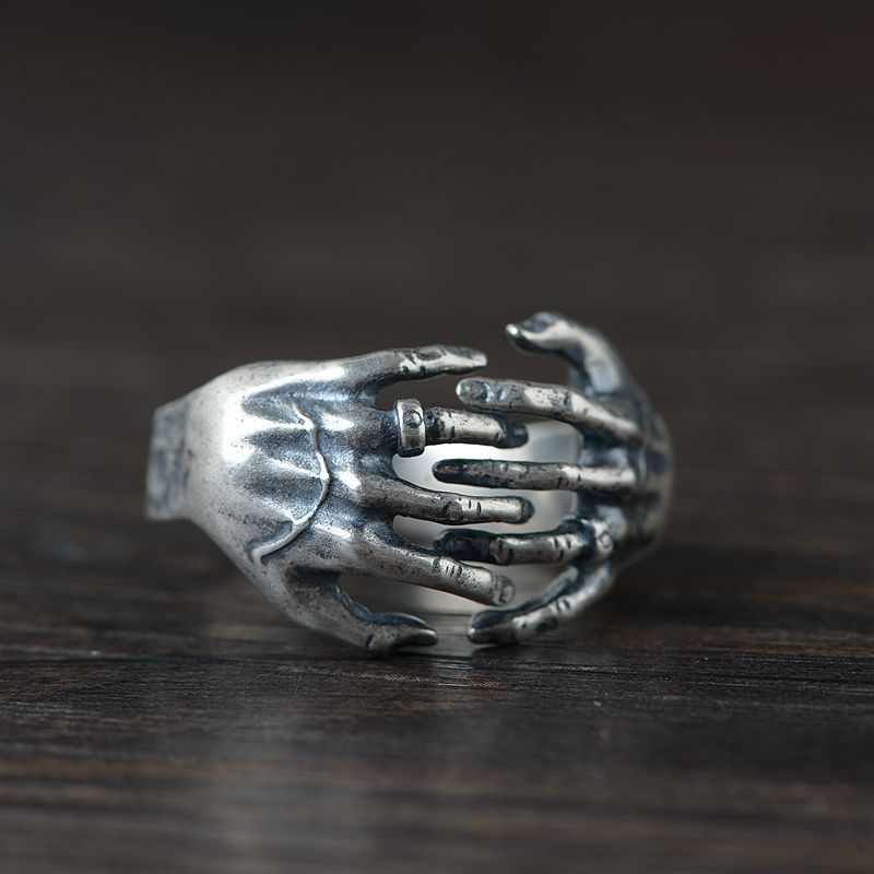 S925 Silver Artisan Holding On Ring