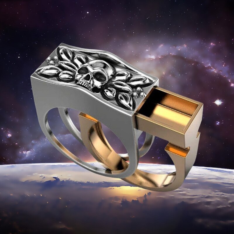 Skull Hidden Stash Ring