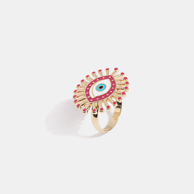 Pop Art Colorful Enamel Eye Rings
