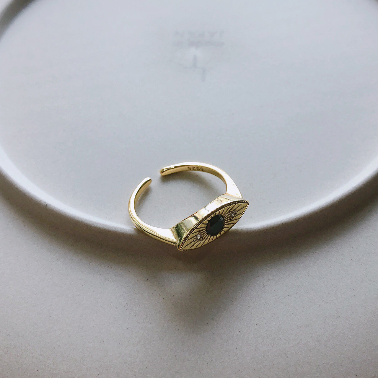 S925 Gold finish Chunky Eye Ring