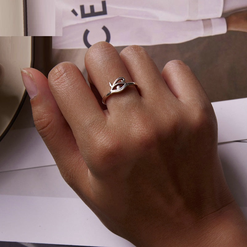 Sterling Silver S925 Simple Egypt Eye Ring
