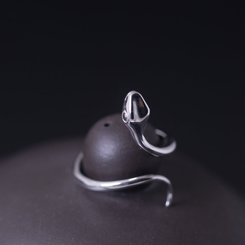 Minimalist Sterling Silver Snake Ring