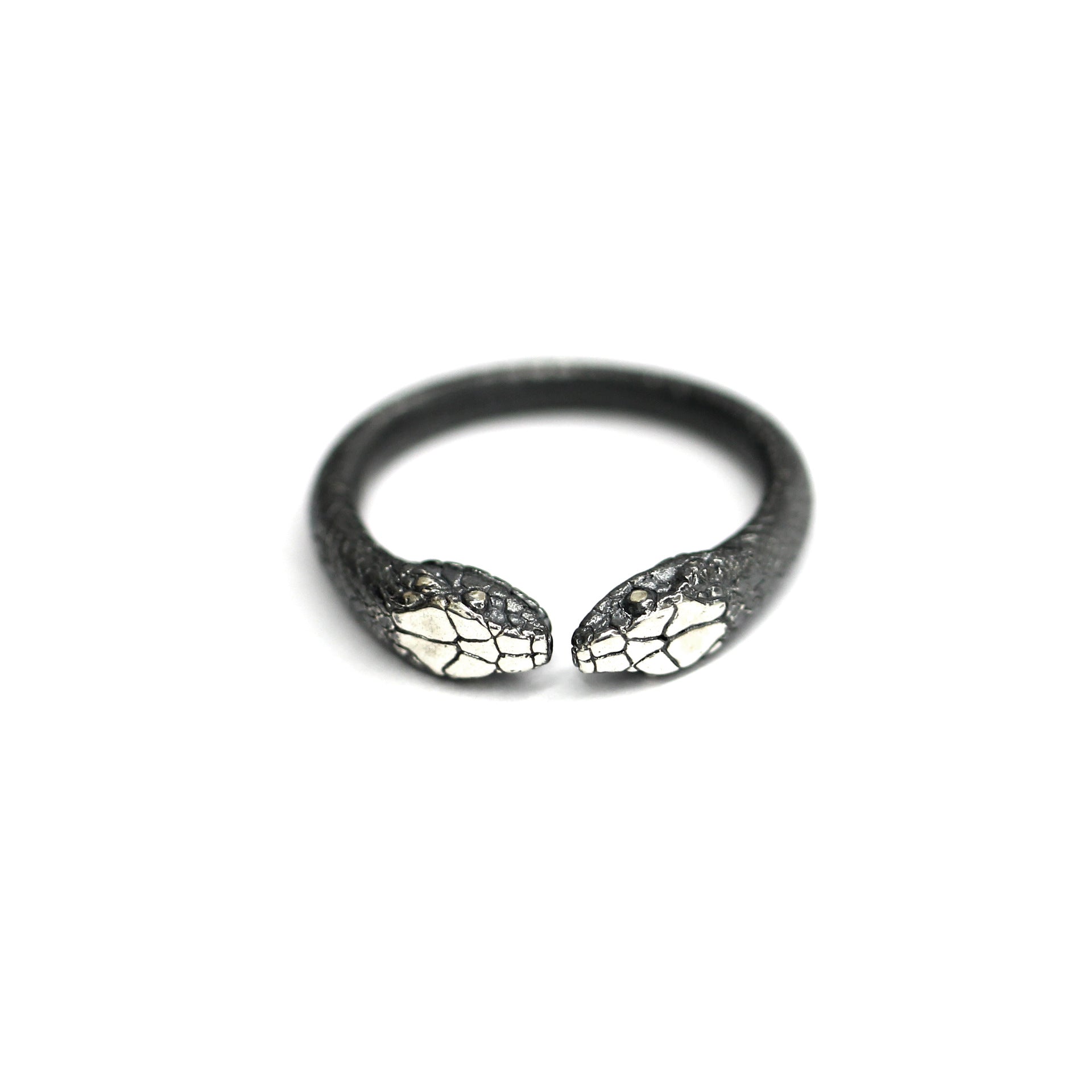 Goth Double Snake Stainless Steel Ring