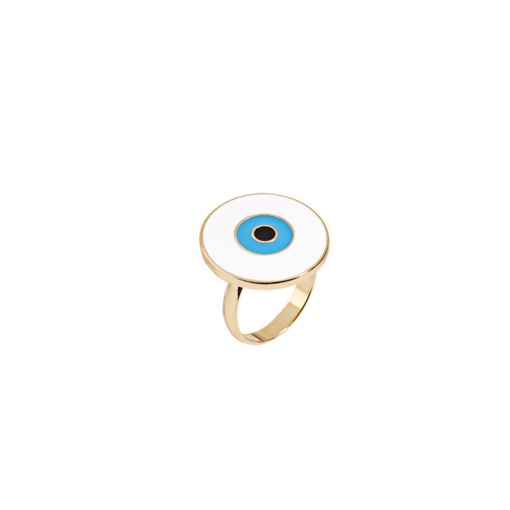 Pop Art Colorful Enamel Eye Rings