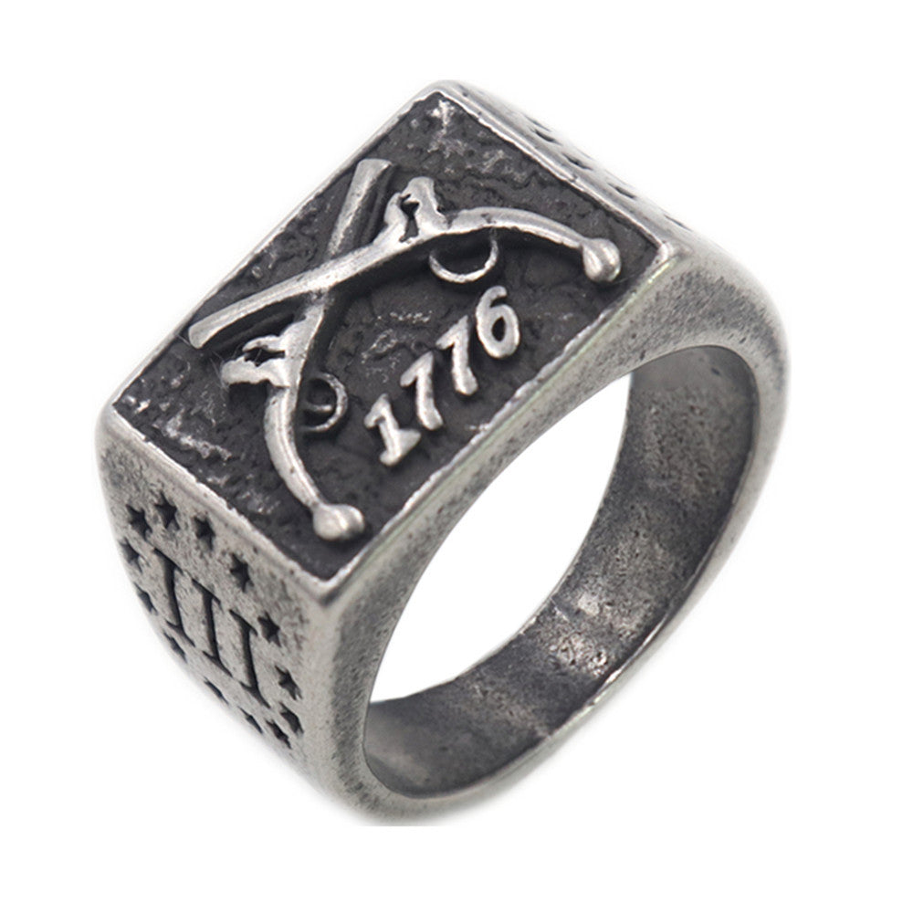 Men's Steel Viking Ship Ring