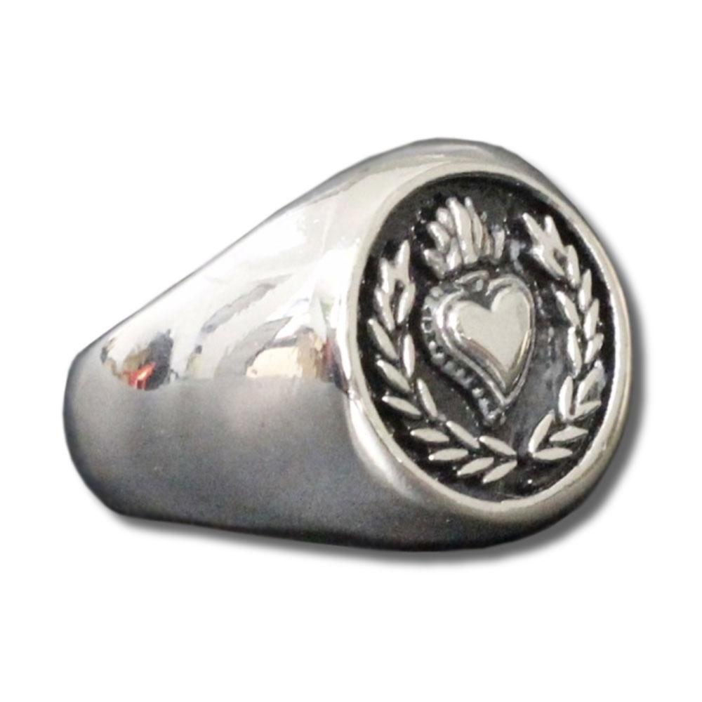 Steel Heart Signet Ring