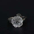 S925 Frosted Crystal Flower Ring