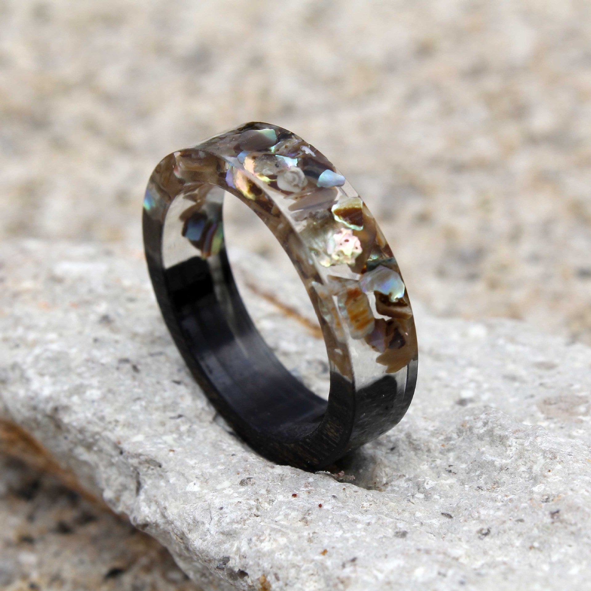 Magic Sandalwood Ebony Wood Mix Ring