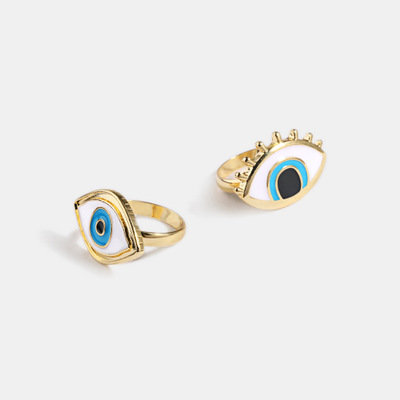 Pop Art Colorful Enamel Eye Rings