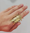 Large Brass Cicada Gothic Ring