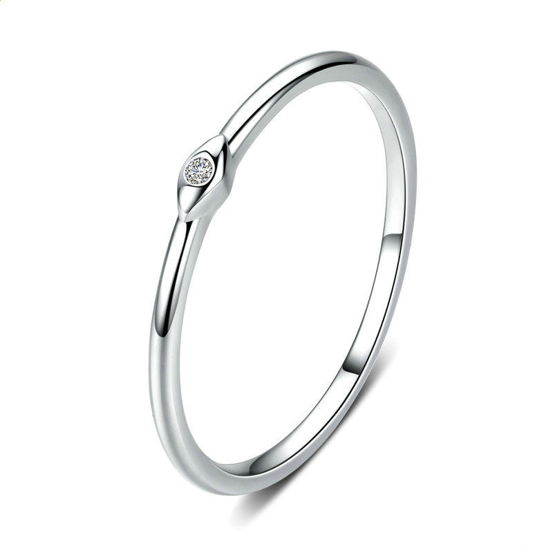 Simple Sterling Silver Stackable Eye Ring