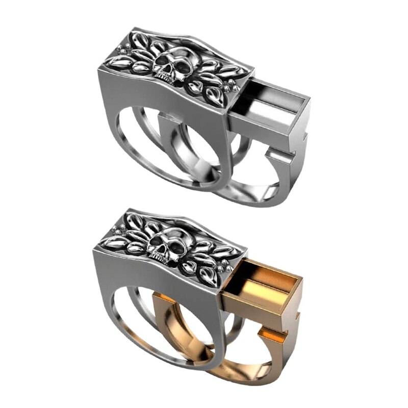Skull Hidden Stash Ring
