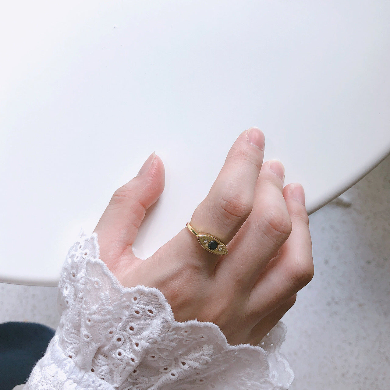 S925 Gold finish Chunky Eye Ring