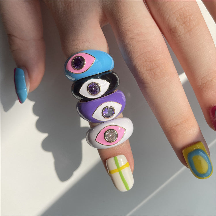 Colorful Drip Eye Statement Ring
