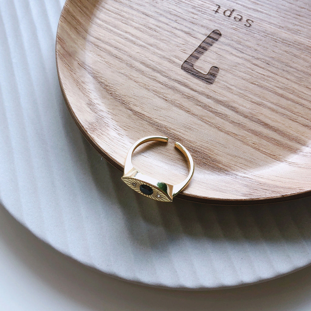 S925 Gold finish Chunky Eye Ring