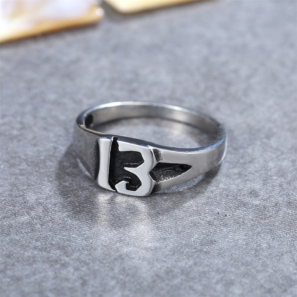 Lucky 13 Trendy Steel Ring