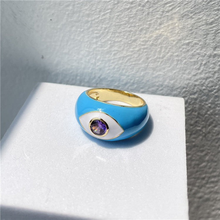 Colorful Drip Eye Statement Ring