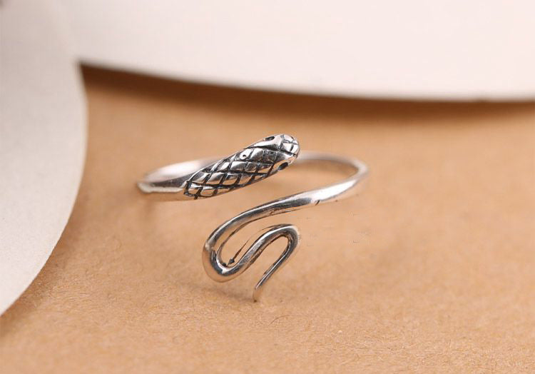 925 Sterling Silver Simple Snake Ring