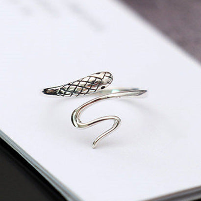 925 Sterling Silver Simple Snake Ring