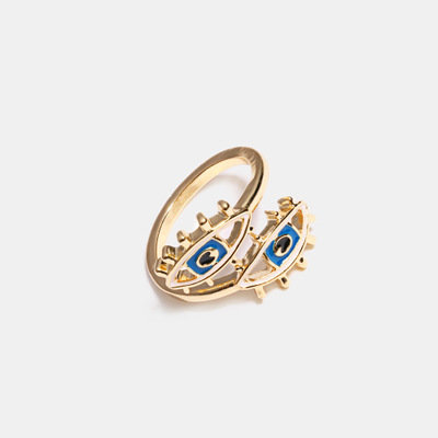 Pop Art Colorful Enamel Eye Rings