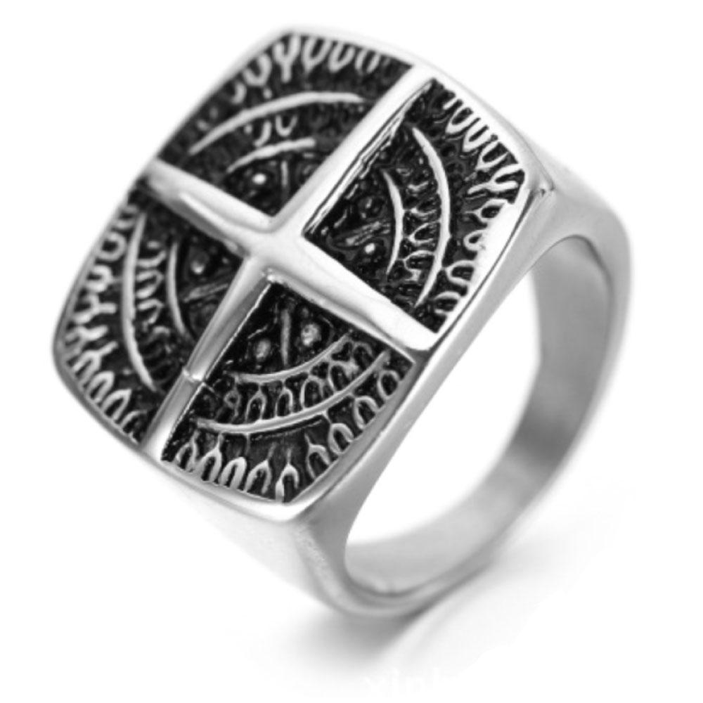 Nautical Signet Stainless Steel Ring